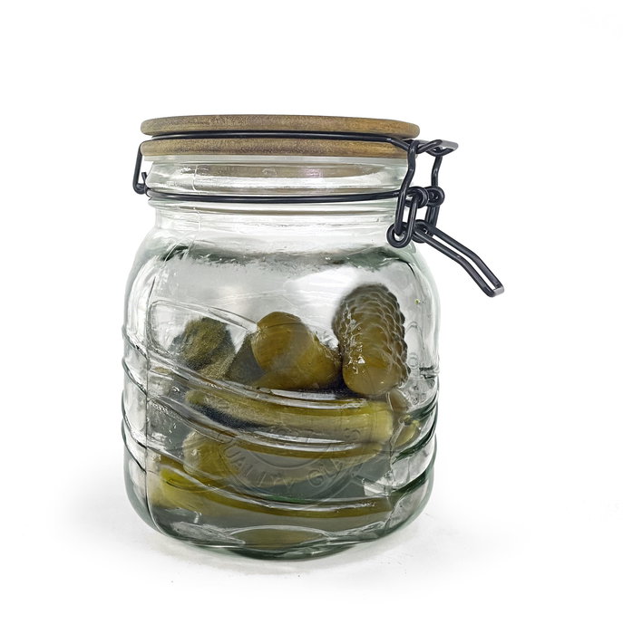 La Mediterranea Tarro de Vidrio con Tapa de Acacia, 1000 ml, 11,5 cm Ancho x 11,7 cm Largo x 14,9 cm Alto (24 Unidades) La Mediterranea Tarro de Vidrio con Tapa de Acacia, 1000 ml, 11,5 cm Ancho x 11,7 cm Largo x 14,9 cm Alto (24 Unidades)