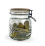 La Mediterranea Tarro de Vidrio con Tapa de Acacia, 1000 ml, 11,5 cm Ancho x 11,7 cm Largo x 14,9 cm Alto (24 Unidades)