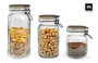La Mediterranea Tarro de Vidrio con Tapa de Acacia, 1000 ml, 11,5 cm Ancho x 11,7 cm Largo x 14,9 cm Alto (24 Unidades)