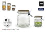 La Mediterranea Tarro de Vidrio con Tapa de Acacia, 1000 ml, 11,5 cm Ancho x 11,7 cm Largo x 14,9 cm Alto (24 Unidades)