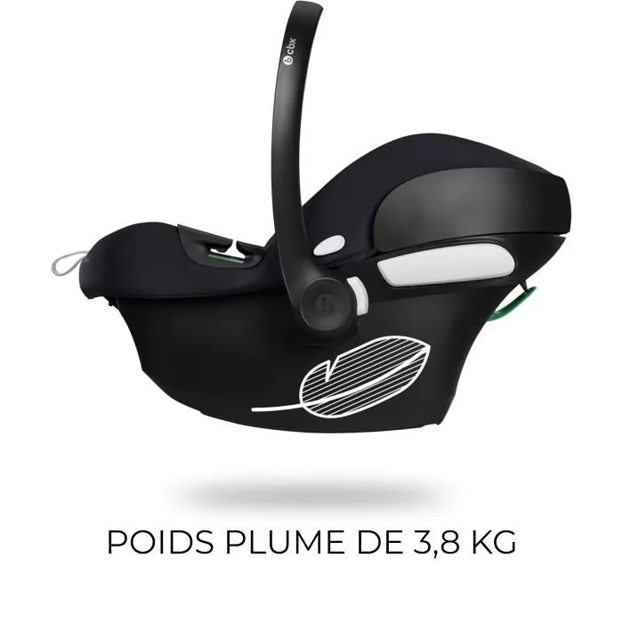 Cybex Silla de Coche Aton B2 i-Size + Base One - 0-24 Meses - Volcano Black