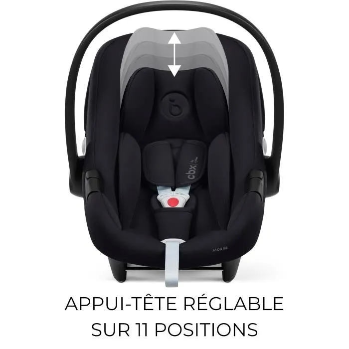 Cybex Silla de Coche Aton B2 i-Size + Base One - 0-24 Meses - Volcano Black