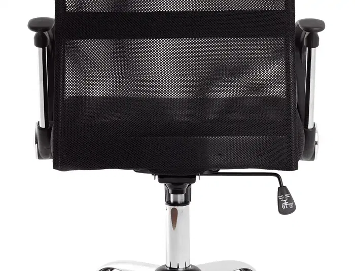 Q-connect Silla de Dirección Base Metal Respaldo Alto Regulable en Altura Piel y Malla Negro