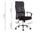 Q-connect Silla de Dirección Base Metal Respaldo Alto Regulable en Altura Piel y Malla Negro