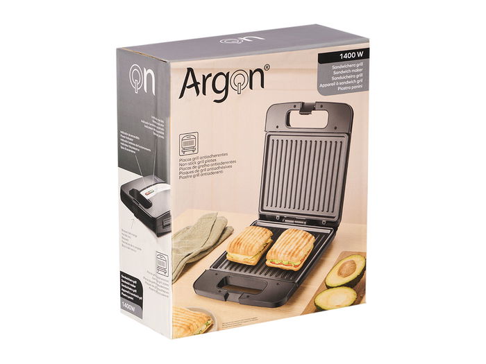 Argon Sandwichera Grill Negra Grande 1400W 26x9x32cm (Set de 4)