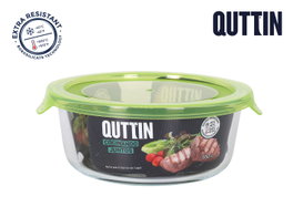 Quttin Fiambrera Redonda con Tapa Verde 15 cm 650cc (6 Unidades)