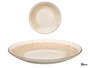 Vessia Plato Llano Patinado, Marrón y Blanco, 26 cm de Diámetro, Cerámica de Porcelana (Set de 24)