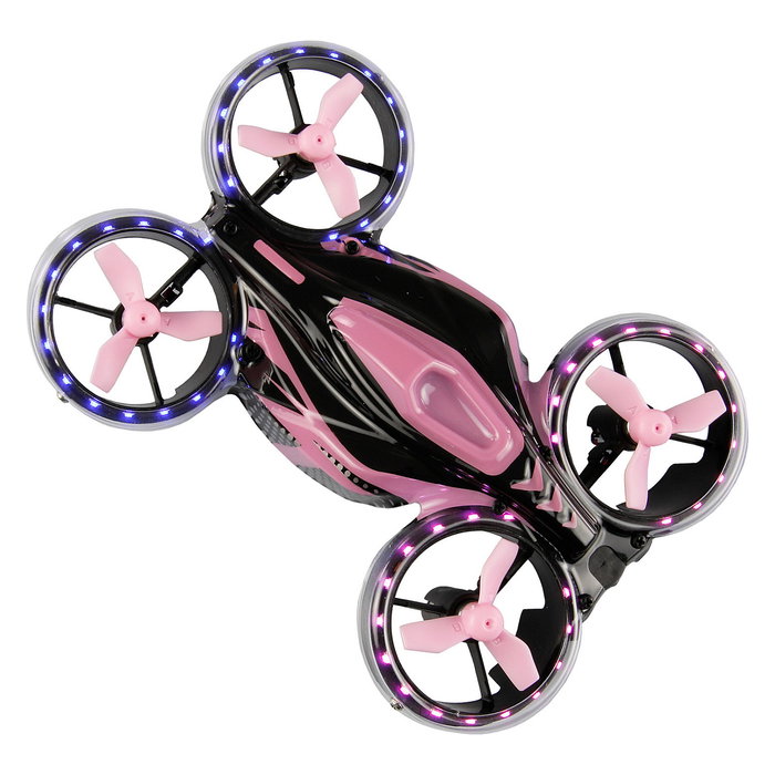 AMEWI FightStar Battle Dron Listo para Volar (RTF) Rosa y Negro, con Efectos Luminosos, 8 Años+, 2.4 GHz, 430 mAh, Tiempo de Vuelo 8 Min, 50 m Alcance, 44 g - Referencia 25347