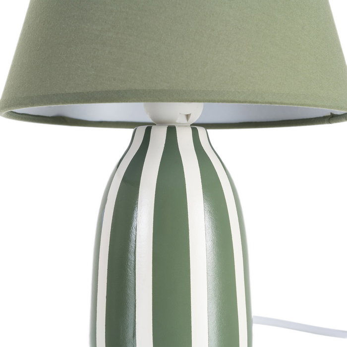 Lámpara Mesa Verde Cerámica-Tejido 22 X 22 X 30 cm