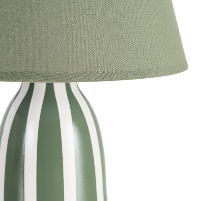 Lámpara Mesa Verde Cerámica-Tejido 22 X 22 X 30 cm