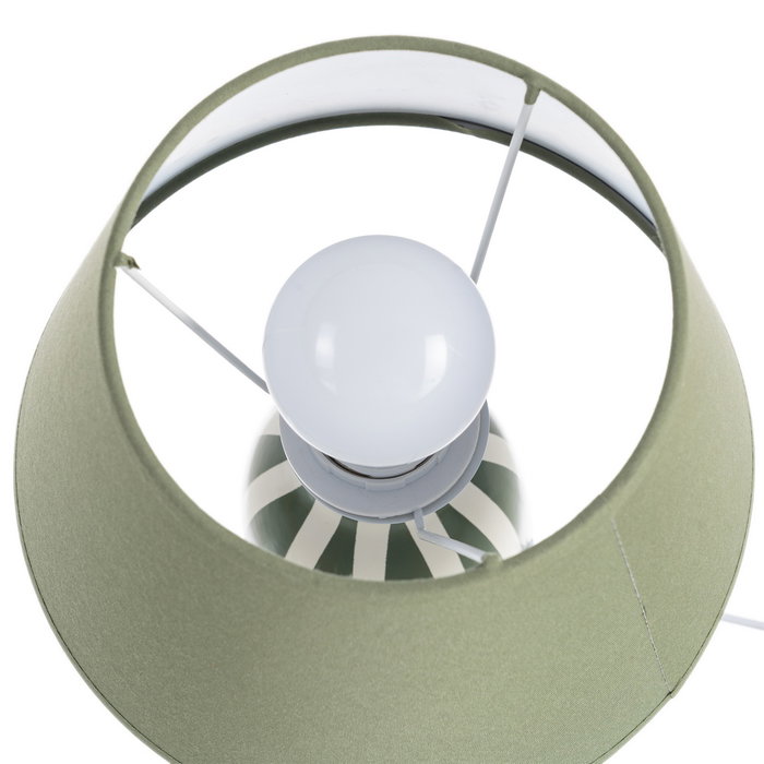 Lámpara Mesa Verde Cerámica-Tejido 22 X 22 X 30 cm