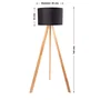 Lámpara de suelo trípode de madera con tulipa de tela cilíndrica y casquillo E27, diseño elegante para estilo nórdico, natural o rústico [OPV-780SGN2422]