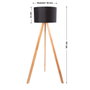 Lámpara de Suelo Pyongyang Negro/Roble AYD-1521 E27 Sin Bombilla OPV-780SGN2422