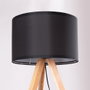 Lámpara de Suelo Pyongyang Negro/Roble AYD-1521 E27 Sin Bombilla OPV-780SGN2422