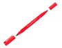 Q-connect Rotulador Marcador Permanente Doble Punta Color Rojo Trazo 0,4 mm y 1 mm Tinta Secado Instantáneo