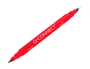 Q-connect Rotulador Marcador Permanente Doble Punta Color Rojo Trazo 0,4 mm y 1 mm Tinta Secado Instantáneo
