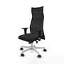 PIQUERAS Y CRESPO Sillón Albacete con mecanismo Sincro, Similpiel Negro y Base Blanca