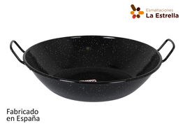 La Estrella Paellera Honda Bordonada 45 cm con acabado jaspeado 12.2L (6 Unidades)