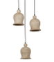 DKD Home Decor Set de 3 Lámparas de Techo de Mango Negro y Natural 38x38x110 cm