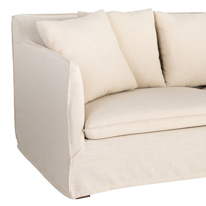 Sofá Beige Tejido Salón 215 X 92 X 78 cm Sofá Beige Tejido Salón 215 X 92 X 78 cm
