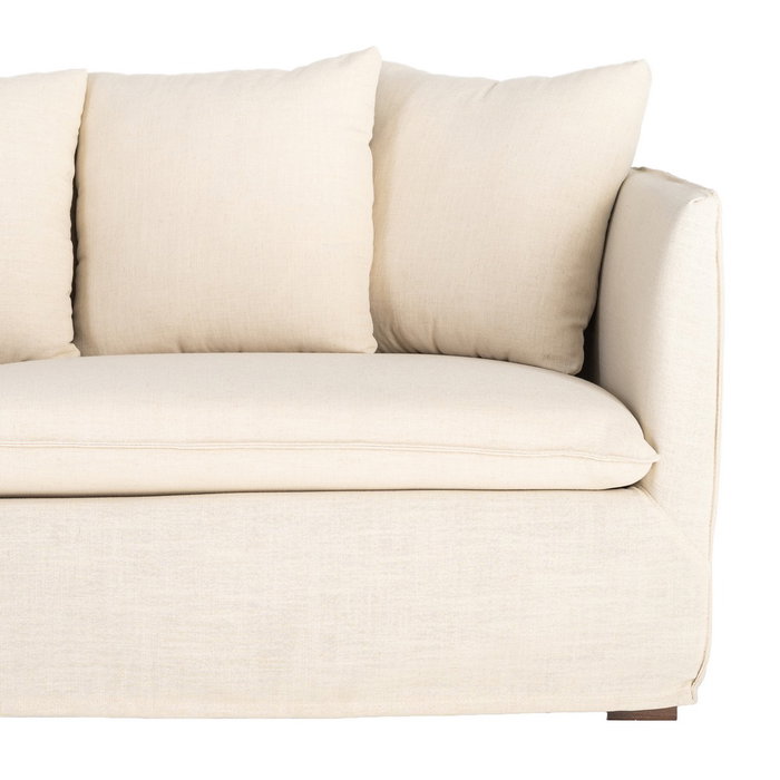 Sofá Beige Tejido Salón 215 X 92 X 78 cm Sofá Beige Tejido Salón 215 X 92 X 78 cm
