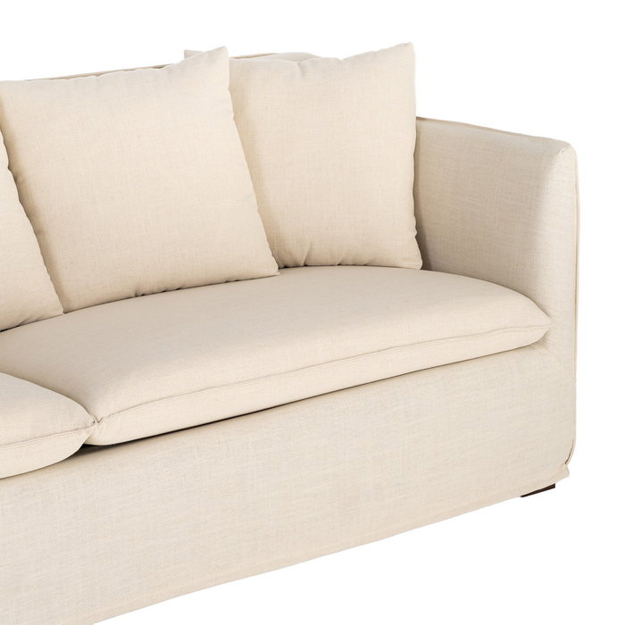 Sofá Beige Tejido Salón 215 X 92 X 78 cm Sofá Beige Tejido Salón 215 X 92 X 78 cm