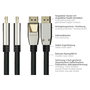 PYTHON Series Cable DisplayPort 1.2 de 10m 4K2K UHD chapado en oro negro
