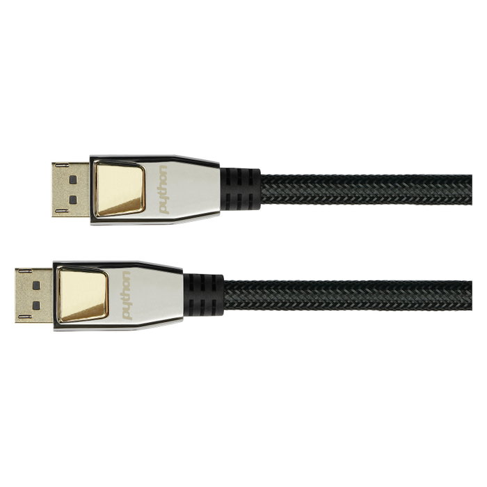 PYTHON Series Cable DisplayPort 1.2 de 10m 4K2K UHD chapado en oro negro PYTHON Series Cable DisplayPort 1.2 de 10m 4K2K UHD chapado en oro negro