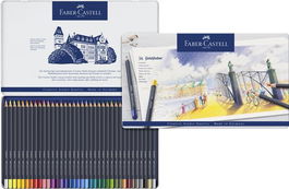 Lapices De Colores Faber-Castell Goldfaber Aqua 1147 Estuche De Metal De 36