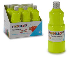 Pincello Tempera 400Ml Neon Amarillo 6.5 x 18 x 6.5 cm (Set de 24)