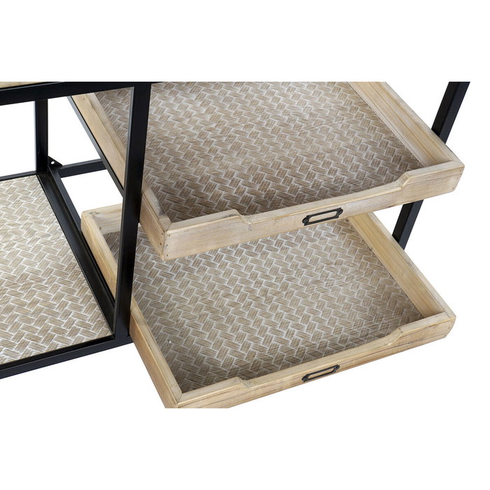 DKD Home Decor Consola de Metal y Madera Negra y Marrón