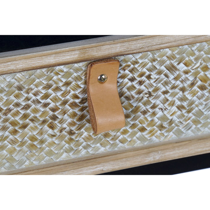 DKD Home Decor Consola de Metal y Madera Negra y Marrón