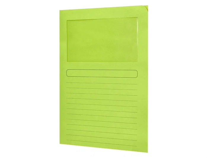 Q-connect Subcarpeta de Cartulina Verde con Ventana Transparente DIN A4 Q-connect Subcarpeta de Cartulina Verde con Ventana Transparente DIN A4