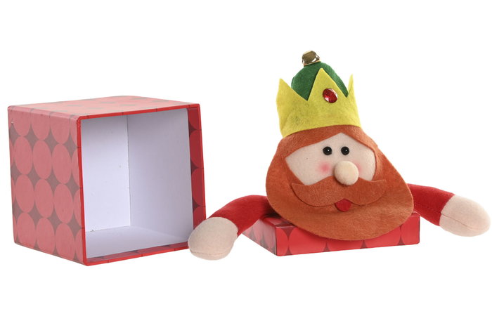 DKD Home Decor Caja Poliéster y Cartón Reyes Magos Surtida 21x11x21 cm