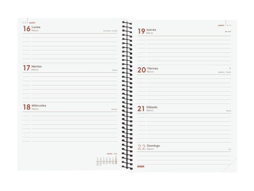 Finocam E10 742761026 Agenda 2026 Basic Opaque Semana Vista Horizontal Azul 155x212mm