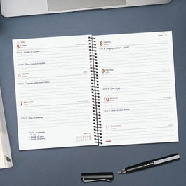 Finocam E10 742761026 Agenda 2026 Basic Opaque Semana Vista Horizontal Azul 155x212mm