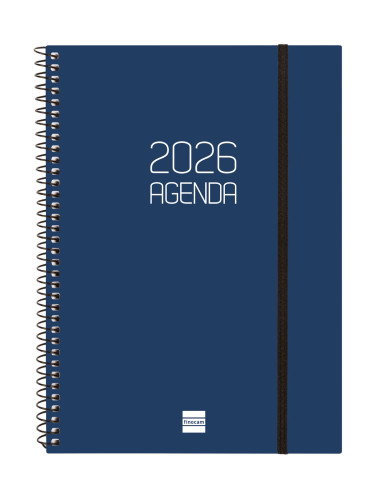Finocam E10 742761026 Agenda 2026 Basic Opaque Semana Vista Horizontal Azul 155x212mm