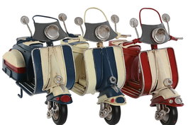 DKD Home Decor Vehiculo Decoracion Vintage Metal Azul Rojo Blanco 7.5 x 12.5 x 17 cm (6 Unidades)