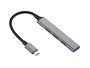 Equip Hub USB-C 128961 - 4 Puertos (1x USB 3.0, 3x USB 2.0) 5000 Mbit/s, Carcasa Aluminio Negro/Gris, Plug & Play