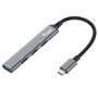Equip Hub USB-C Life, 1 Puerto USB 3.0 + 3 Puertos USB 2.0, Carcasa de Aluminio
