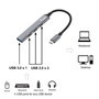 Equip Hub USB-C Life, 1 Puerto USB 3.0 + 3 Puertos USB 2.0, Carcasa de Aluminio