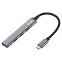 Equip Hub USB Tipo C con 1 Puerto USB 3.0 y 3 Puertos USB 2.0, Aluminio