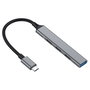 Equip Hub USB Tipo C con 1 Puerto USB 3.0 y 3 Puertos USB 2.0, Aluminio