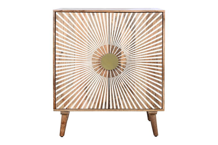 Aparador Home ESPRIT Blanco Dorado Natural Madera 80 x 45 x 97 cm Aparador Home ESPRIT Blanco Dorado Natural Madera 80 x 45 x 97 cm