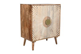Aparador Home ESPRIT Blanco Dorado Natural Madera 80 x 45 x 97 cm