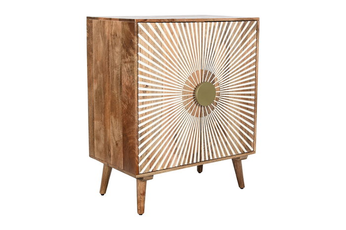 Aparador Home ESPRIT Blanco Dorado Natural Madera 80 x 45 x 97 cm Aparador Home ESPRIT Blanco Dorado Natural Madera 80 x 45 x 97 cm