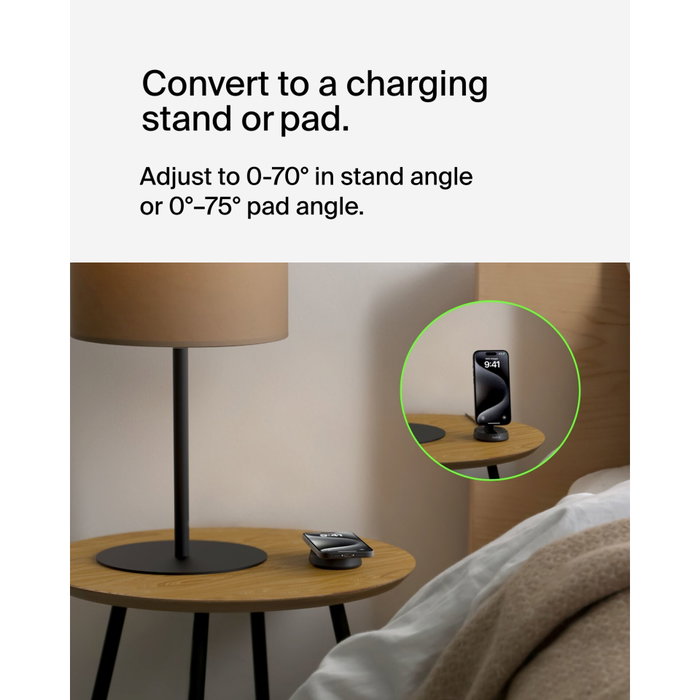 Belkin BoostCharge Pro Qi2 15W Cargador Magnético Convertible Negro Belkin BoostCharge Pro Qi2 15W Cargador Magnético Convertible Negro