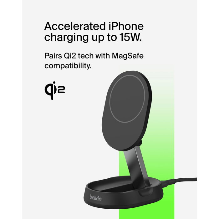 Belkin BoostCharge Pro Qi2 15W Cargador Magnético Convertible Negro Belkin BoostCharge Pro Qi2 15W Cargador Magnético Convertible Negro