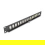 DeLOCK Panel Montaje en Bastidor 19 Pulgadas, 16 Puertos Keystone, 1U, Negro Metal