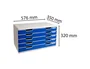 Exacompta Modulo Cajones Sobremesa System 5 Cajones Poliestireno Din A3 Azul/Gris 350x288x320 mm